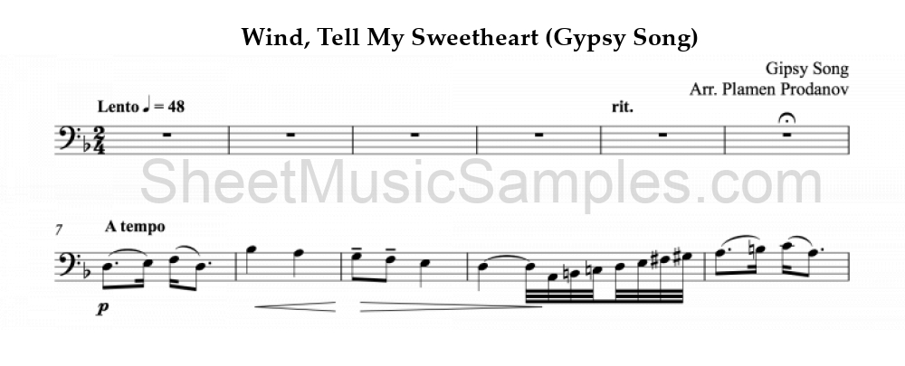 Wind, Tell My Sweetheart (Gypsy Song)