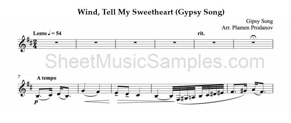 Wind, Tell My Sweetheart (Gypsy Song)