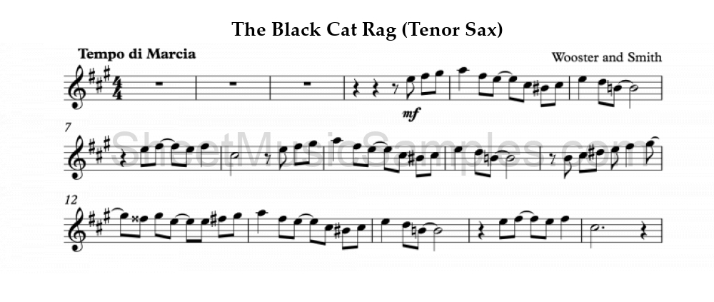 The Black Cat Rag (Tenor Sax)