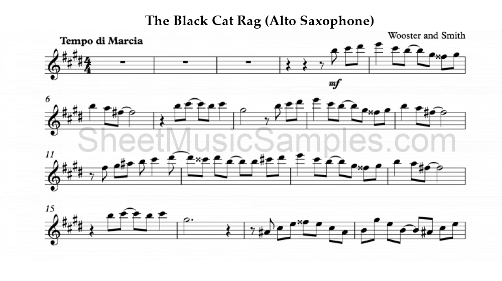 The Black Cat Rag (Alto Saxophone)