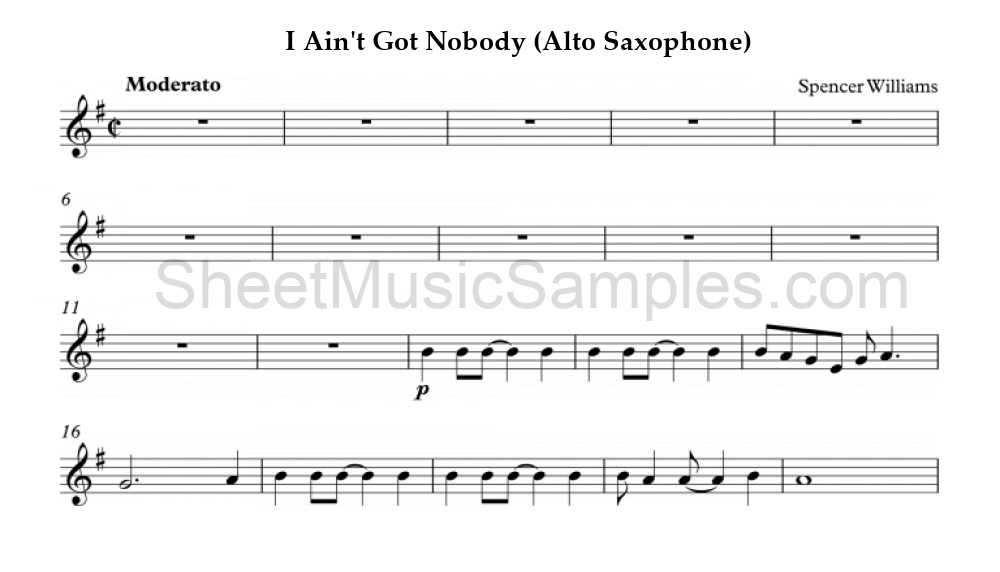 I Ain't Got Nobody (Alto Saxophone)