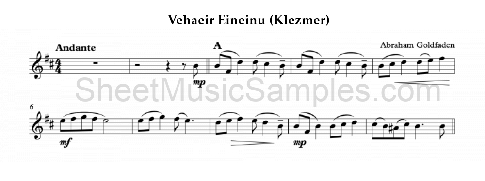 Vehaeir Eineinu (Klezmer)