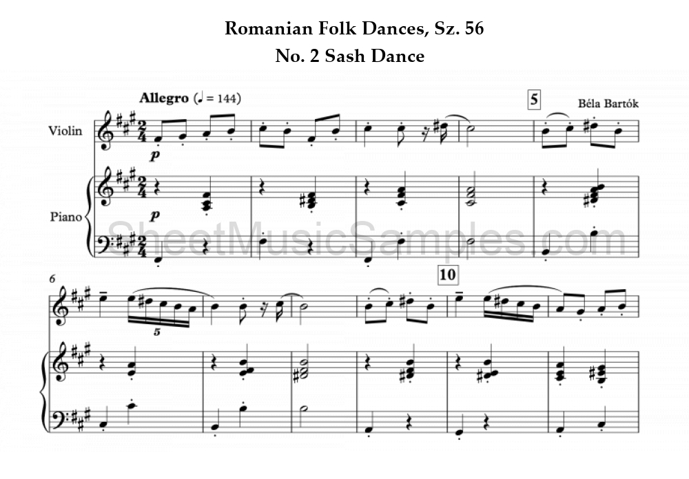 Romanian Folk Dances, Sz. 56 - No. 2 Sash Dance