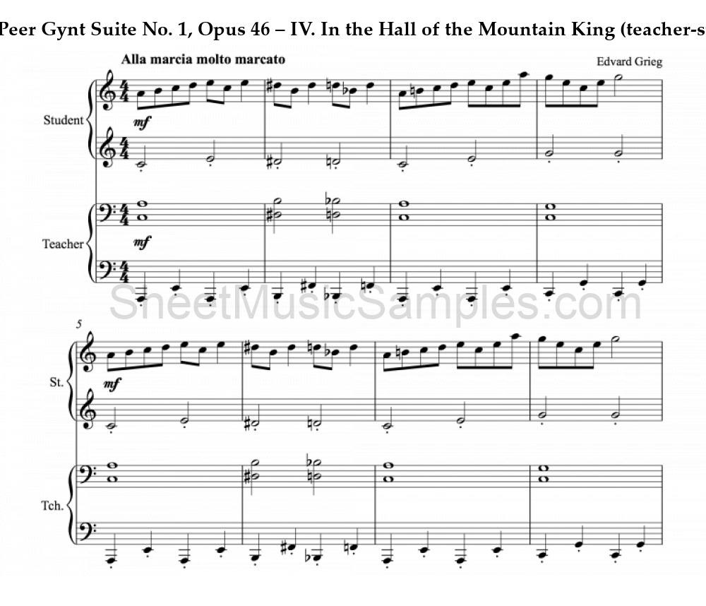 Peer Gynt Suite No. 1, Opus 46 – IV. In the Hall of the Mountain King (teacher-student)