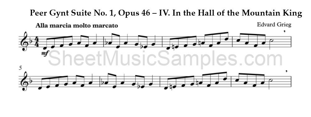 Peer Gynt Suite No. 1, Opus 46 – IV. In the Hall of the Mountain King