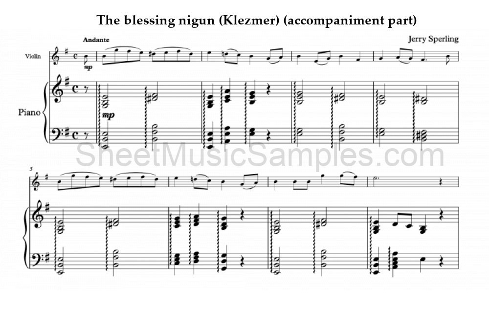 The blessing nigun (Klezmer) (accompaniment part)