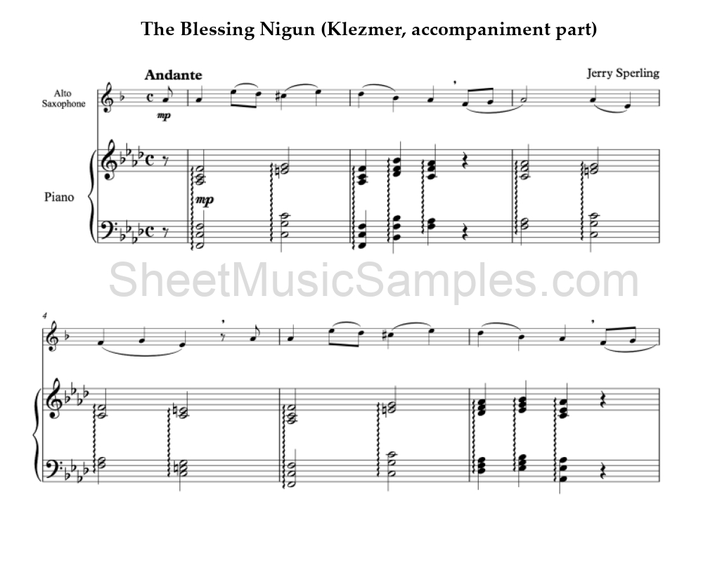 The Blessing Nigun (Klezmer, accompaniment part)