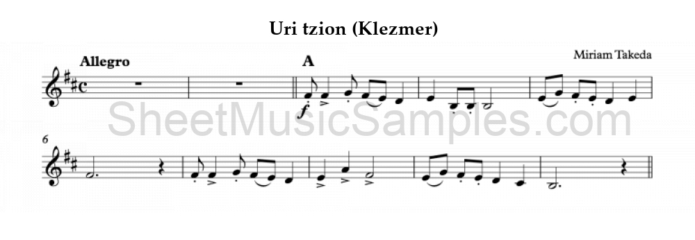 Uri tzion (Klezmer)