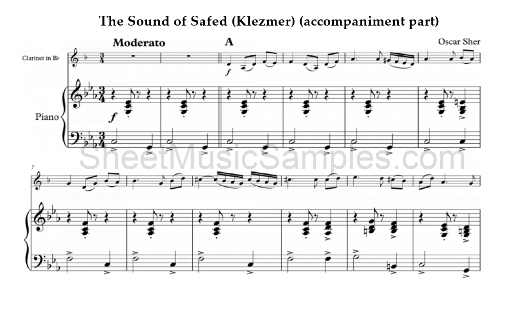 The Sound of Safed (Klezmer) (accompaniment part)