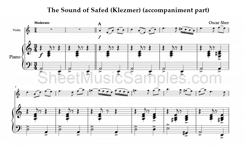 The Sound of Safed (Klezmer) (accompaniment part)