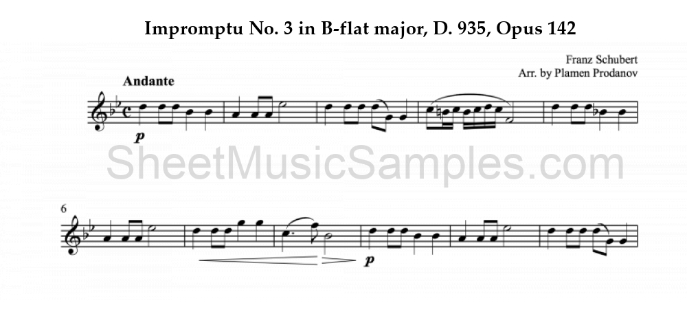 Impromptu No. 3 in B-flat major, D. 935, Opus 142