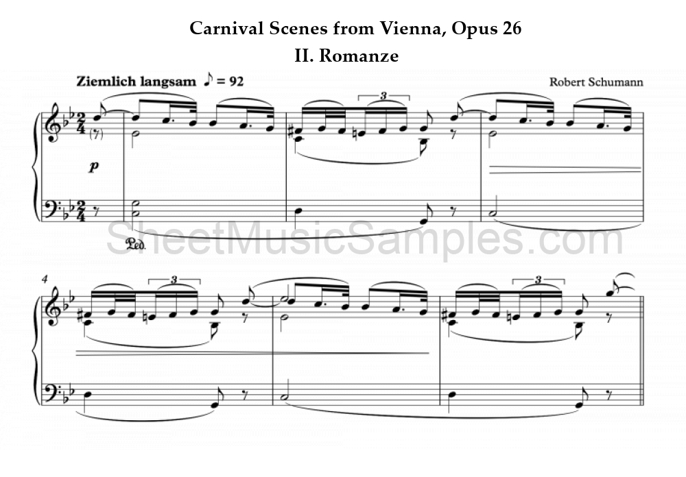 Carnival Scenes from Vienna, Opus 26 - II. Romanze