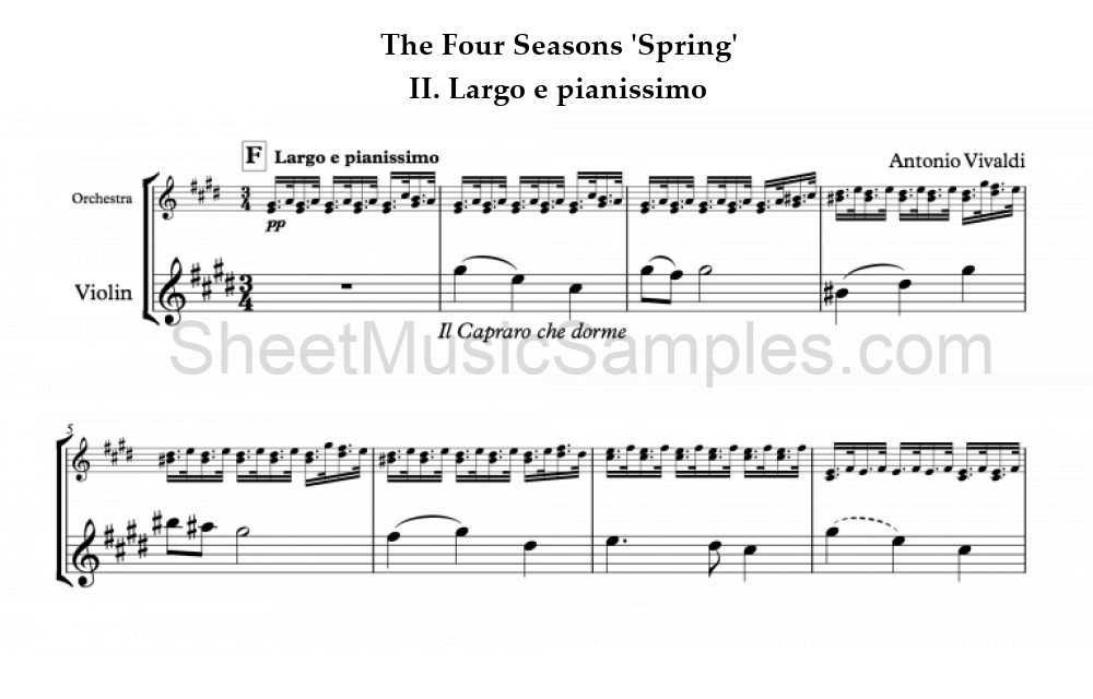 The Four Seasons 'Spring' - II. Largo e pianissimo