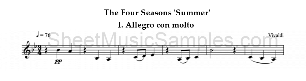 The Four Seasons 'Summer' - I. Allegro con molto