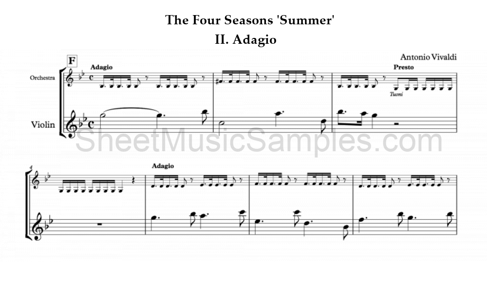 The Four Seasons 'Summer' - II. Adagio