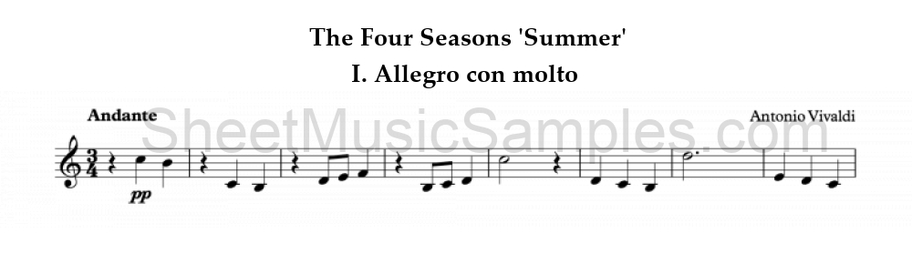 The Four Seasons 'Summer' - I. Allegro con molto