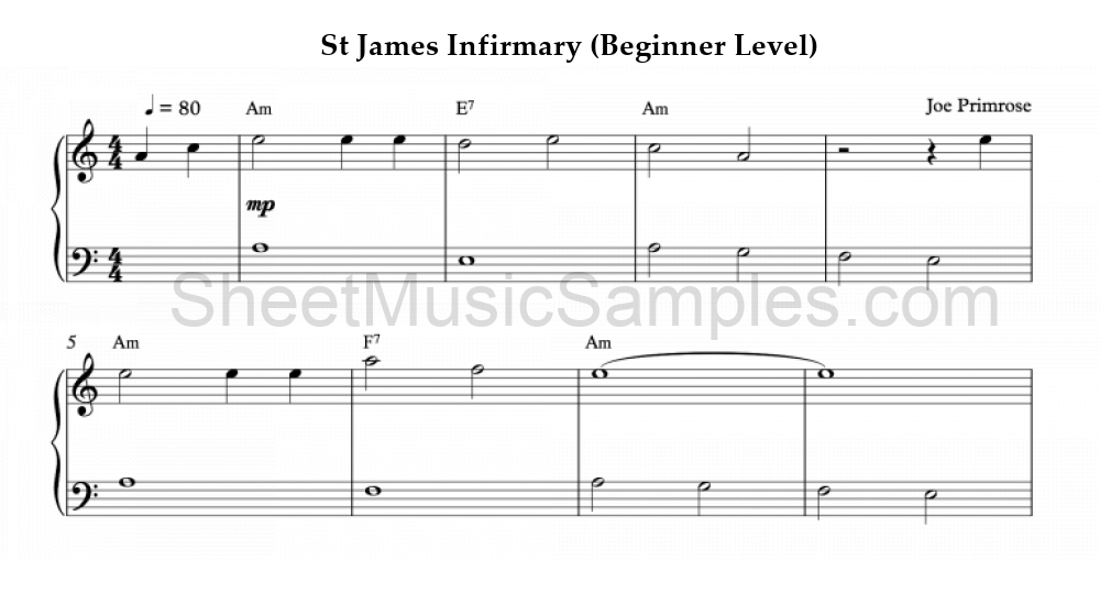 St James Infirmary (Beginner Level)