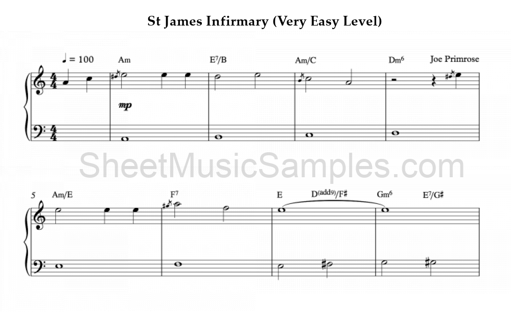 St James Infirmary (Very Easy Level)