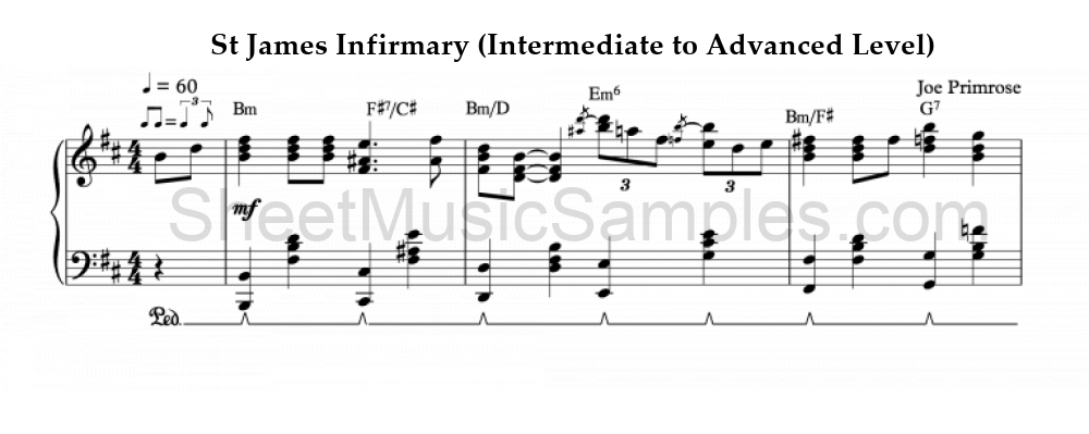 St James Infirmary (Intermediate to Advanced Level)