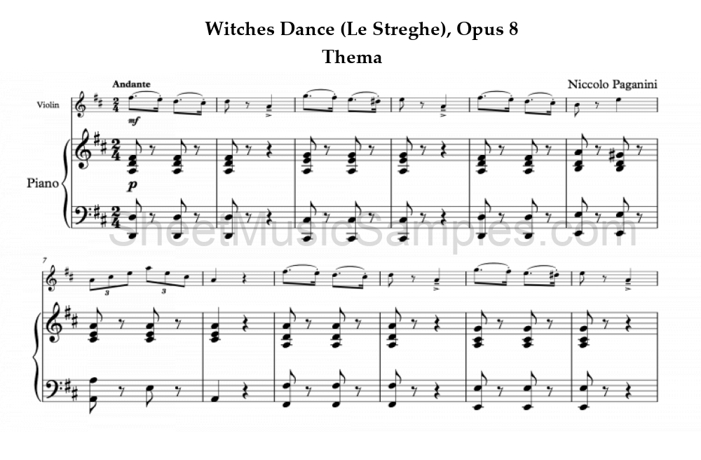 Witches Dance (Le Streghe), Opus 8 - Thema