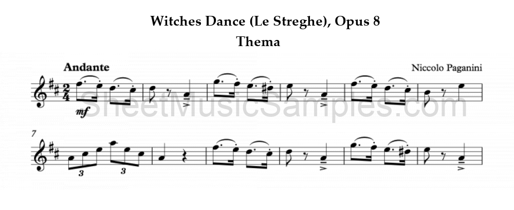 Witches Dance (Le Streghe), Opus 8 - Thema