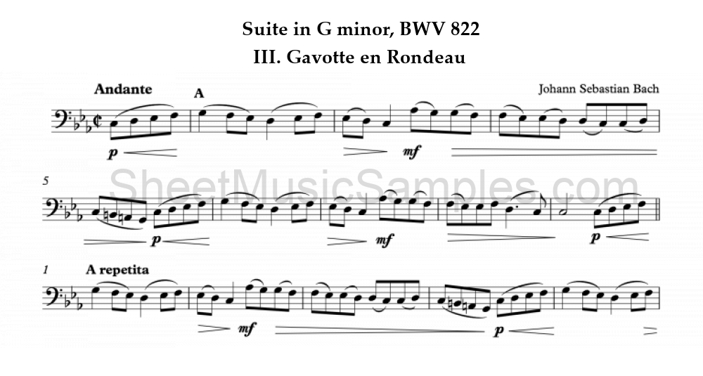 Suite in G minor, BWV 822 - III. Gavotte en Rondeau