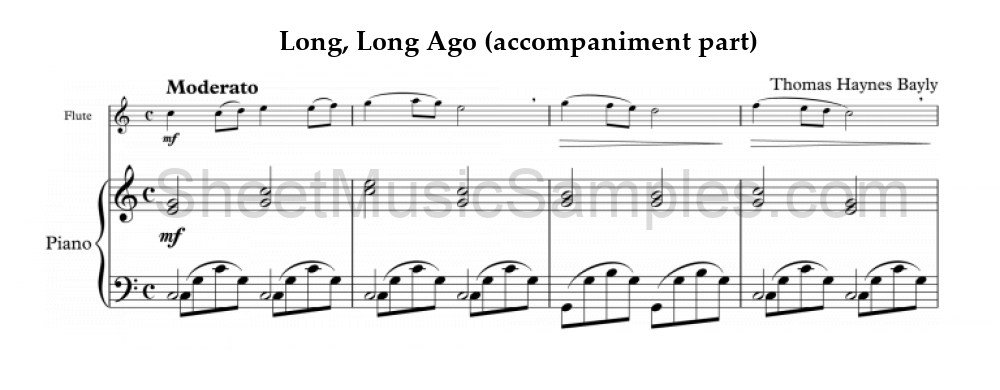 Long, Long Ago (accompaniment part)