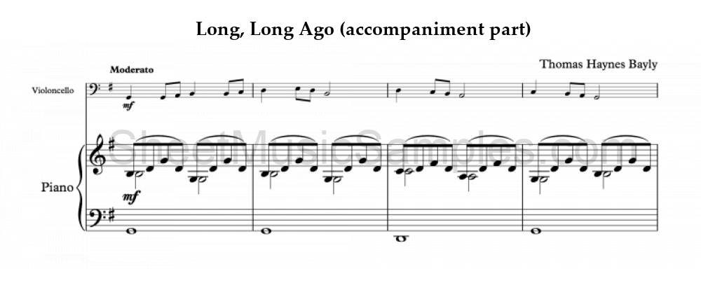 Long, Long Ago (accompaniment part)