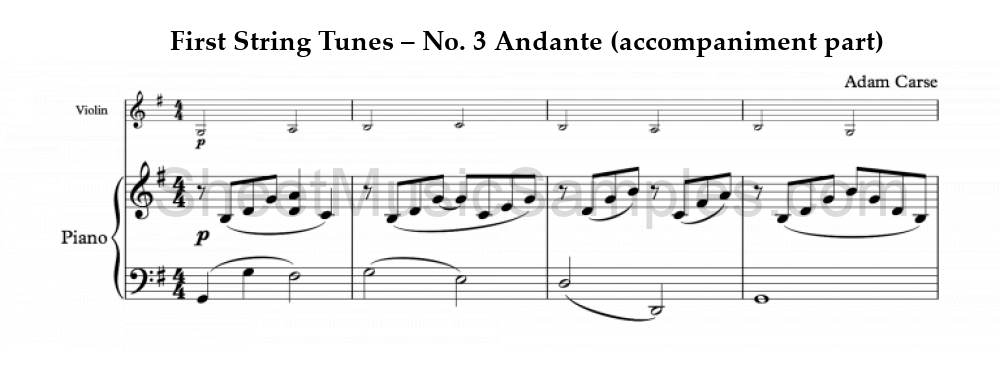 First String Tunes – No. 3 Andante (accompaniment part)