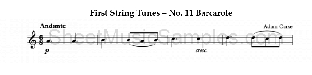 First String Tunes – No. 11 Barcarole