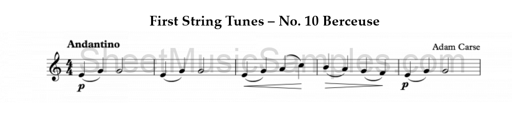 First String Tunes – No. 10 Berceuse