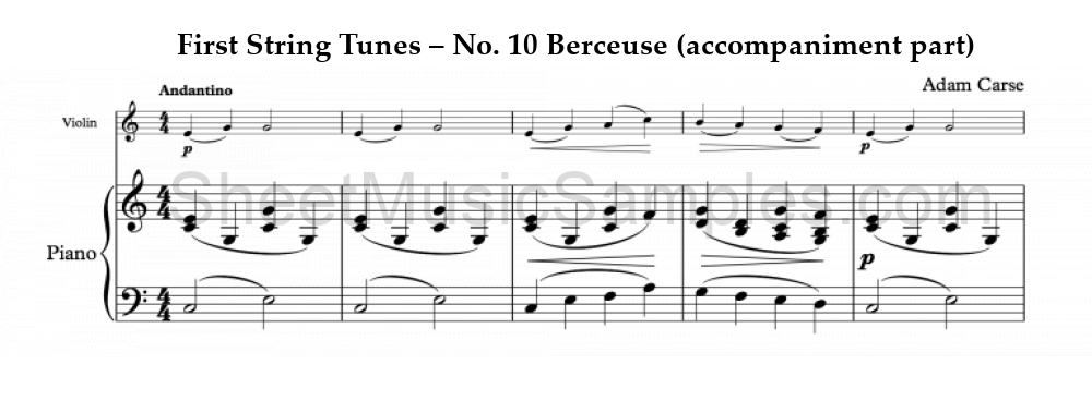 First String Tunes – No. 10 Berceuse (accompaniment part)