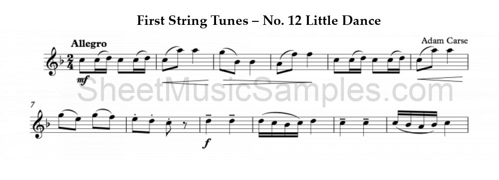 First String Tunes – No. 12 Little Dance