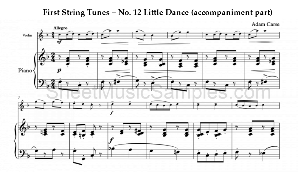 First String Tunes – No. 12 Little Dance (accompaniment part)