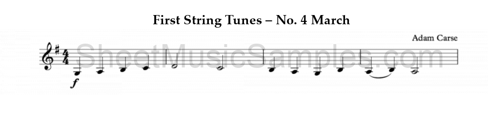 First String Tunes – No. 4 March