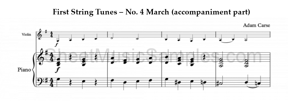 First String Tunes – No. 4 March (accompaniment part)