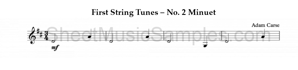 First String Tunes – No. 2 Minuet