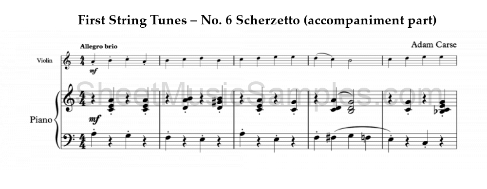 First String Tunes – No. 6 Scherzetto (accompaniment part)