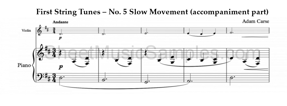 First String Tunes – No. 5 Slow Movement (accompaniment part)