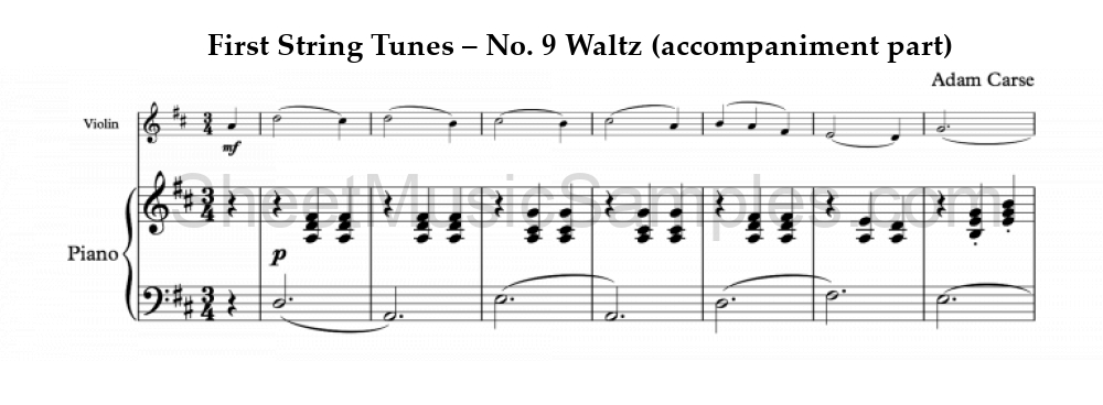 First String Tunes – No. 9 Waltz (accompaniment part)