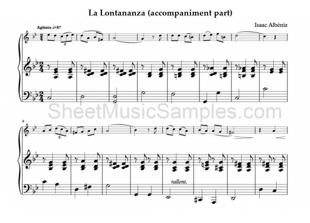 La Lontananza (accompaniment part)