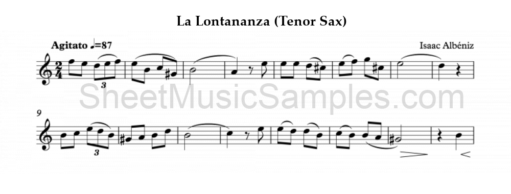 La Lontananza (Tenor Sax)