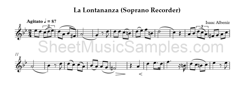 La Lontananza (Soprano Recorder)