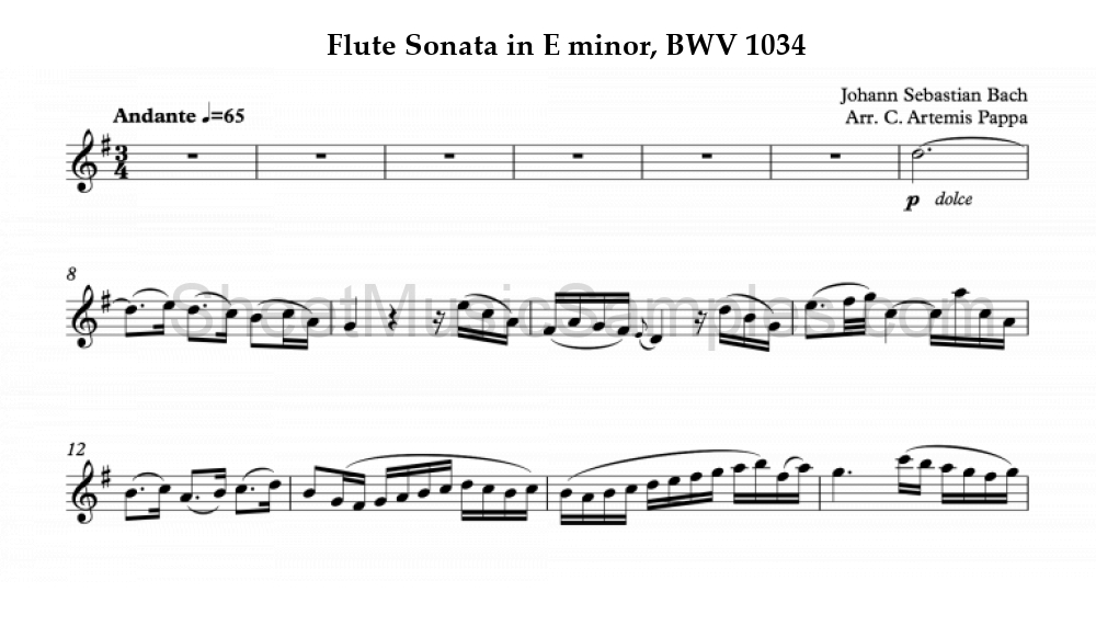 Flute Sonata in E minor, BWV 1034