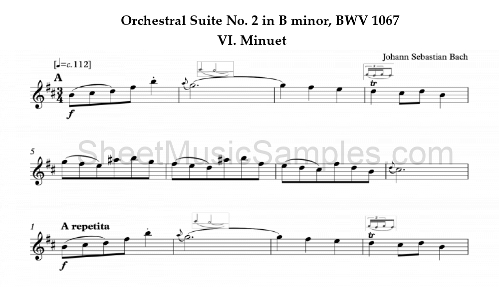 Orchestral Suite No. 2 in B minor, BWV 1067 - VI. Minuet