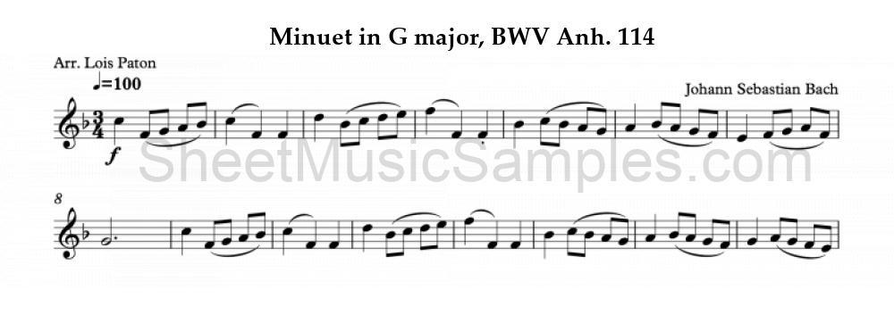 Minuet in G major, BWV Anh. 114