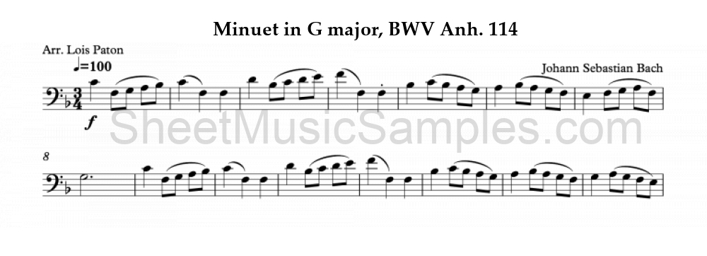 Minuet in G major, BWV Anh. 114