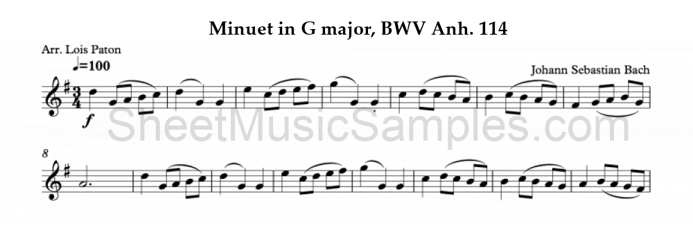 Minuet in G major, BWV Anh. 114