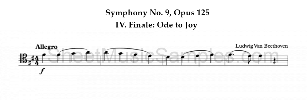 Symphony No. 9, Opus 125 - IV. Finale: Ode to Joy