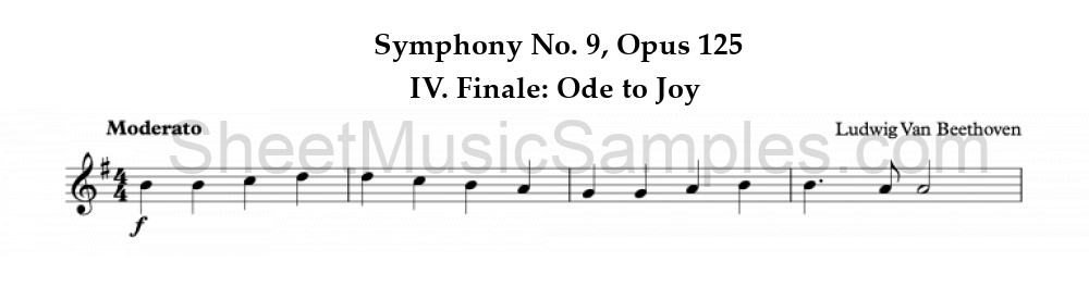 Symphony No. 9, Opus 125 - IV. Finale: Ode to Joy